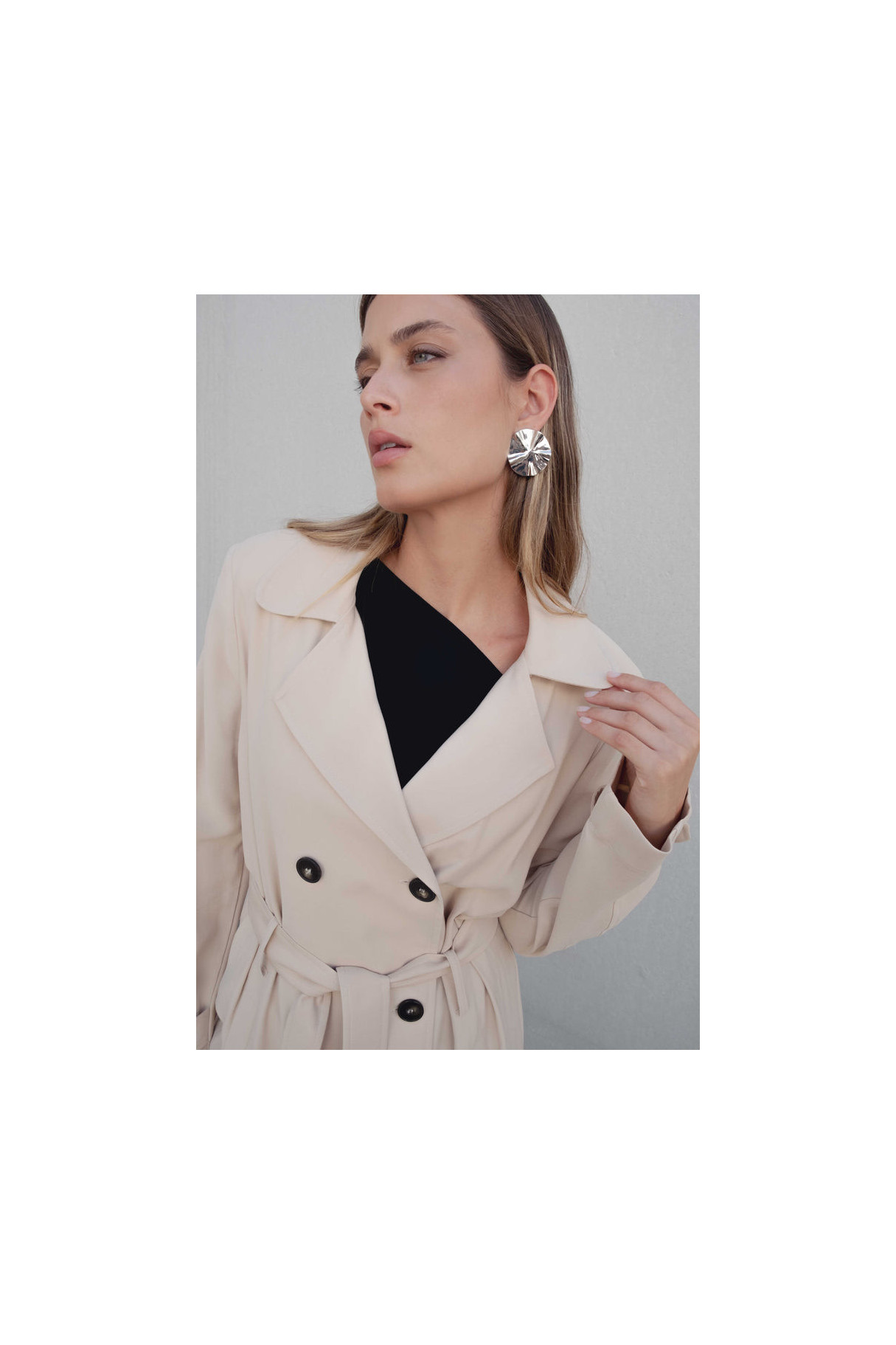 Gabardina oversize beige