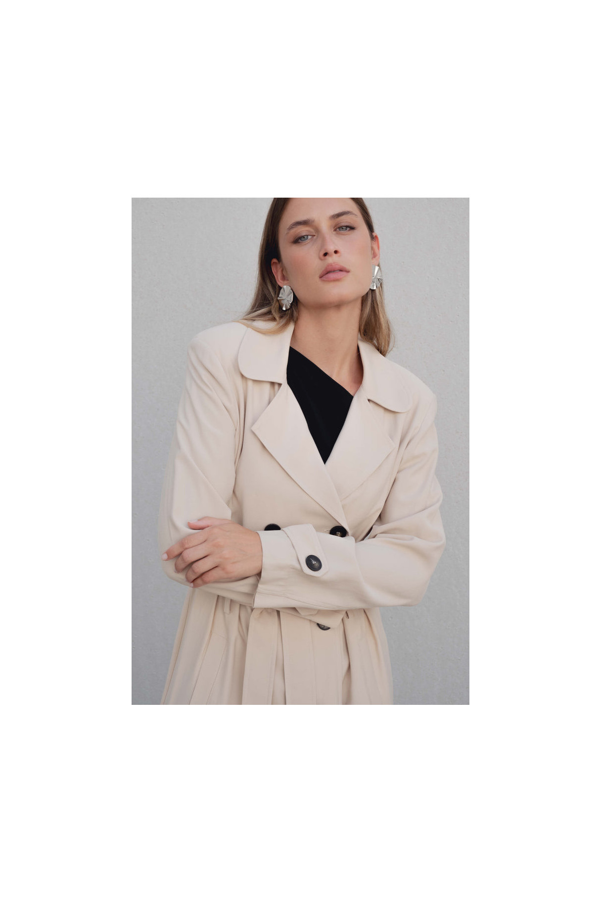 Gabardina oversize beige
