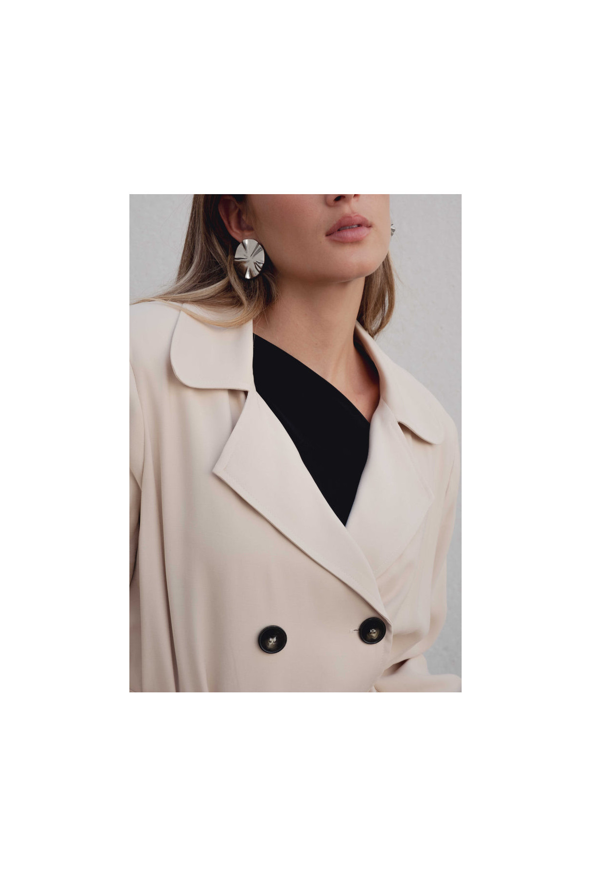 Gabardina oversize beige