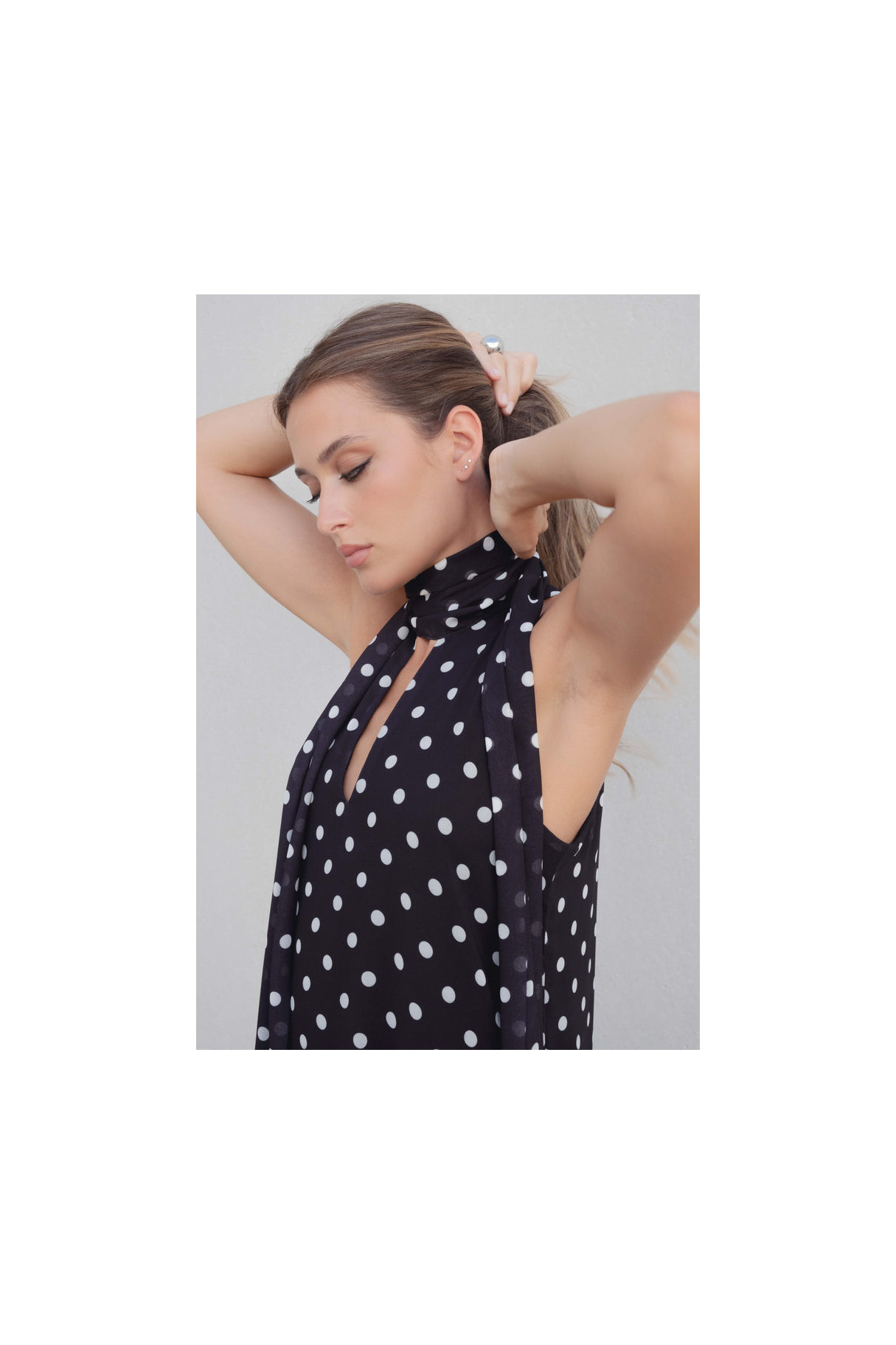 Vestido halter lunares