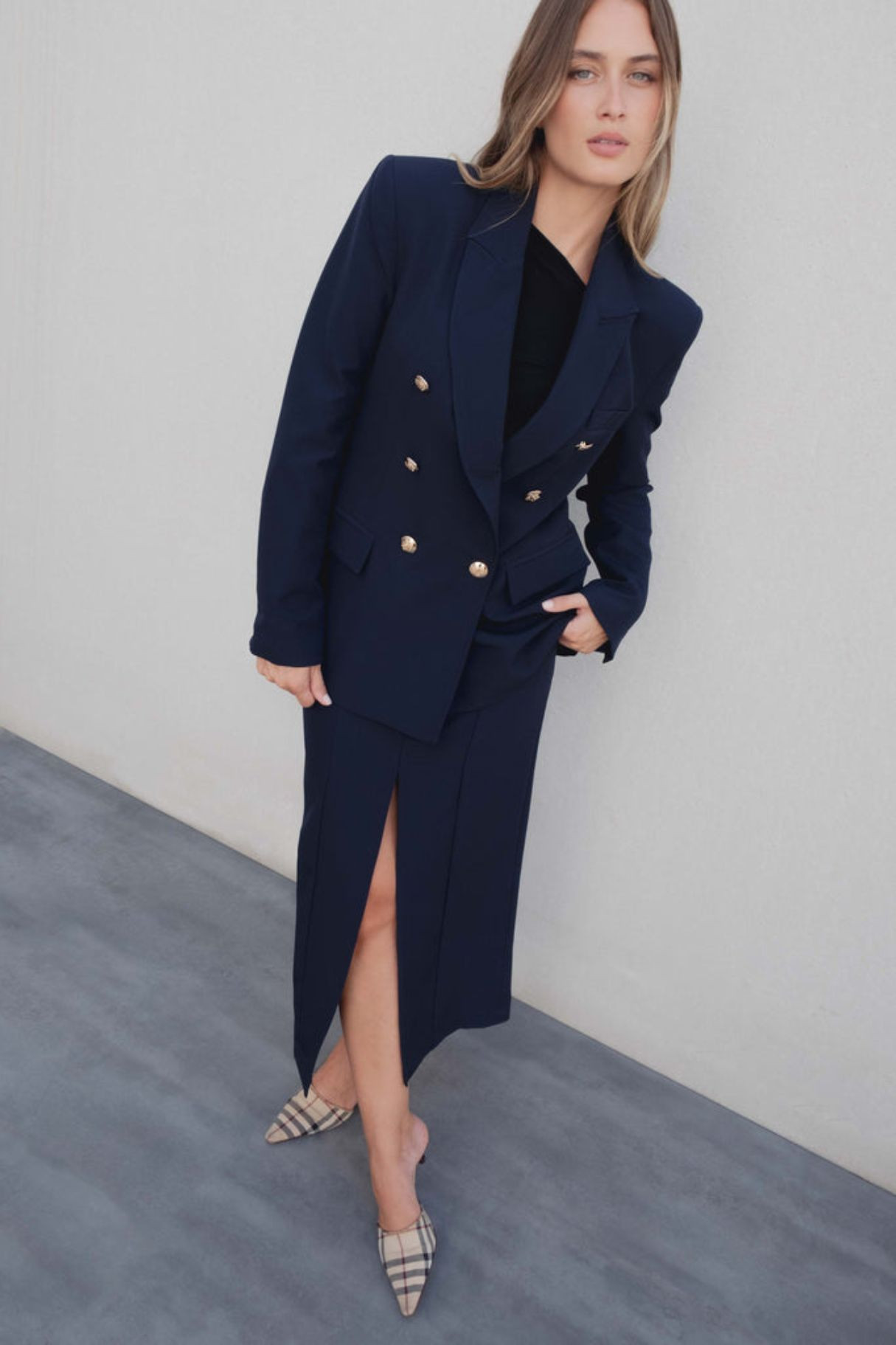 Blazer cruzada botones