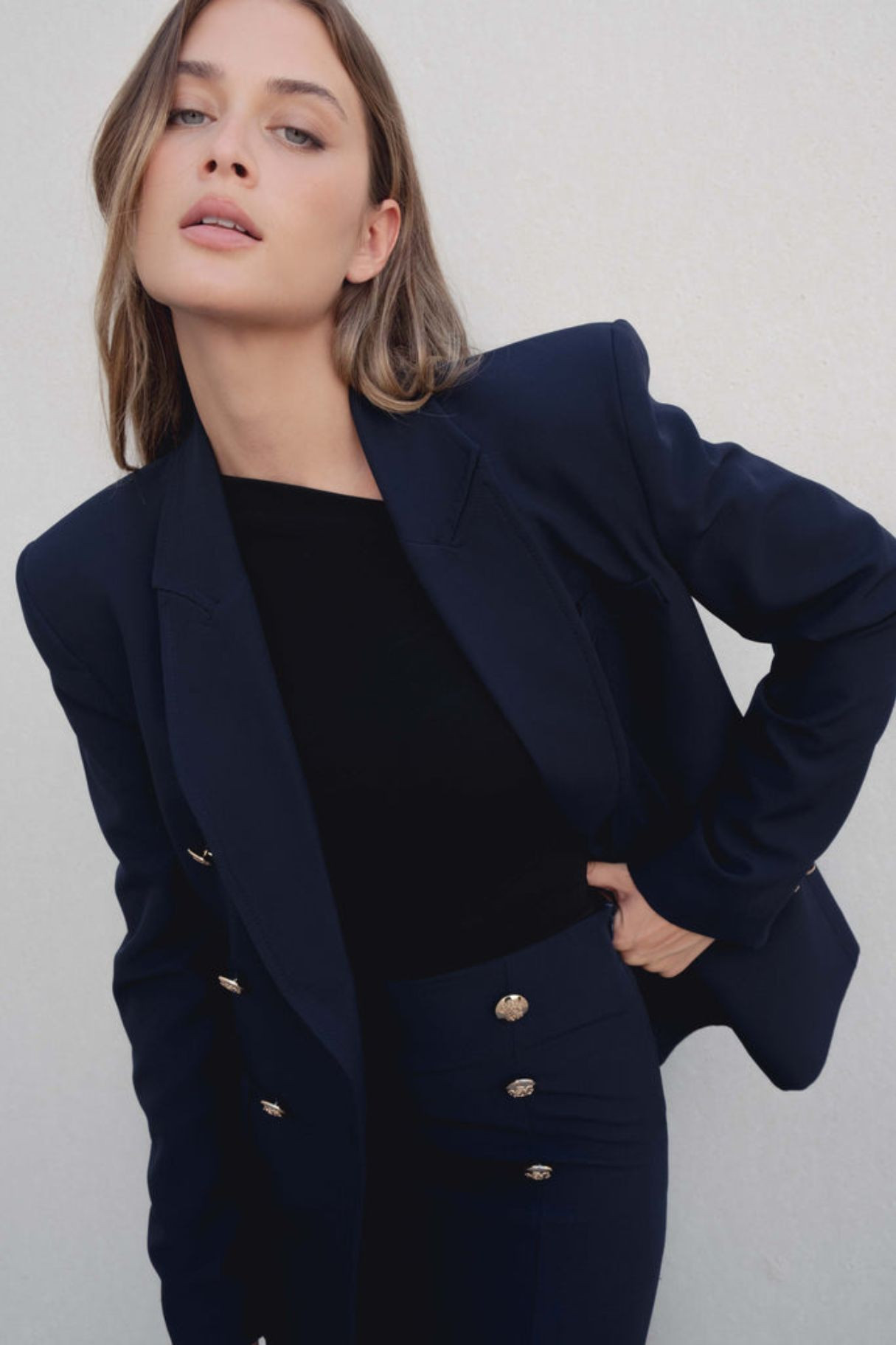 Blazer cruzada botones