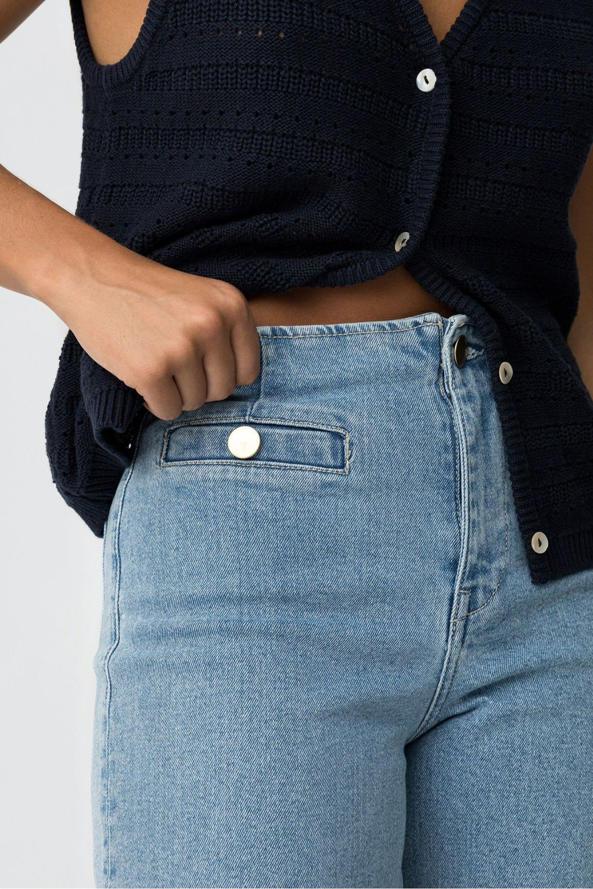Jeans Bolsillo Tiro Alto
