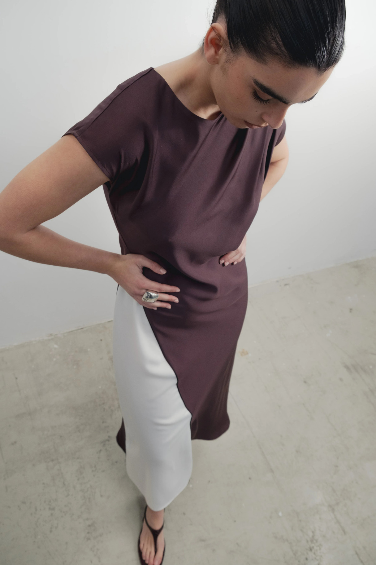 VESTIDO MIDI COMBINADO